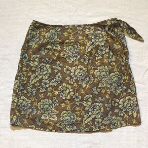 White Stag Floral Faux-Wrap Mini Skirt